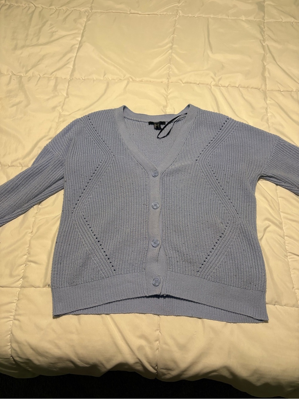 Forever 21 Pale Blue V-Neck Button Cardigan